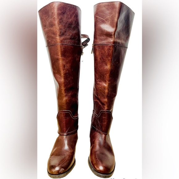 Vince Camuto Shoes - Vince Camuto Brown Leather Riding Boots Basira 7 1/2M